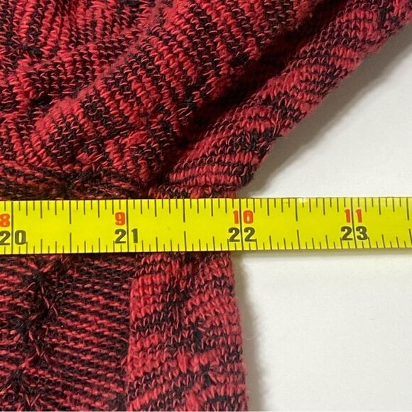 Habitat Red & Black Cowl Neck Front Overlay Wrap Tunic Sweater Women's Size M - Picture 4 of 15